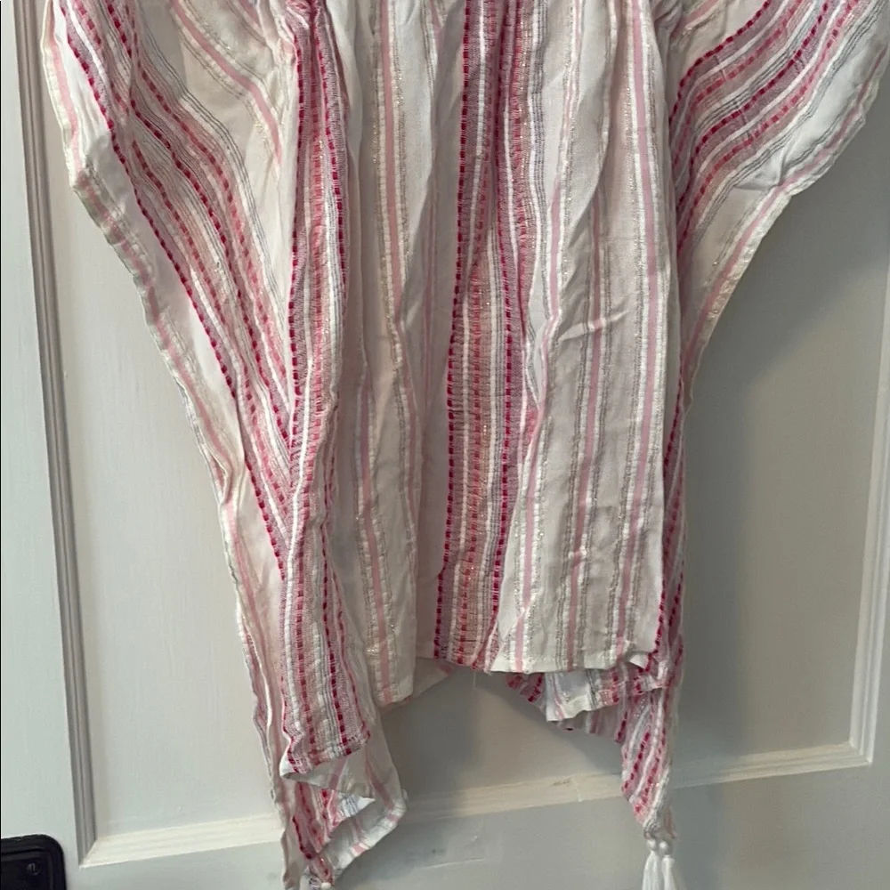 Raviya Pink and White Striped Swim Coverup